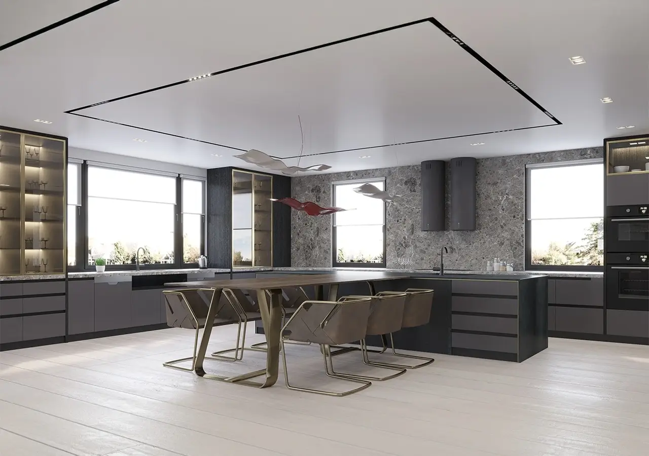 Luxury contemporary kitchen with Gaggenau appliance | Karamia Designs