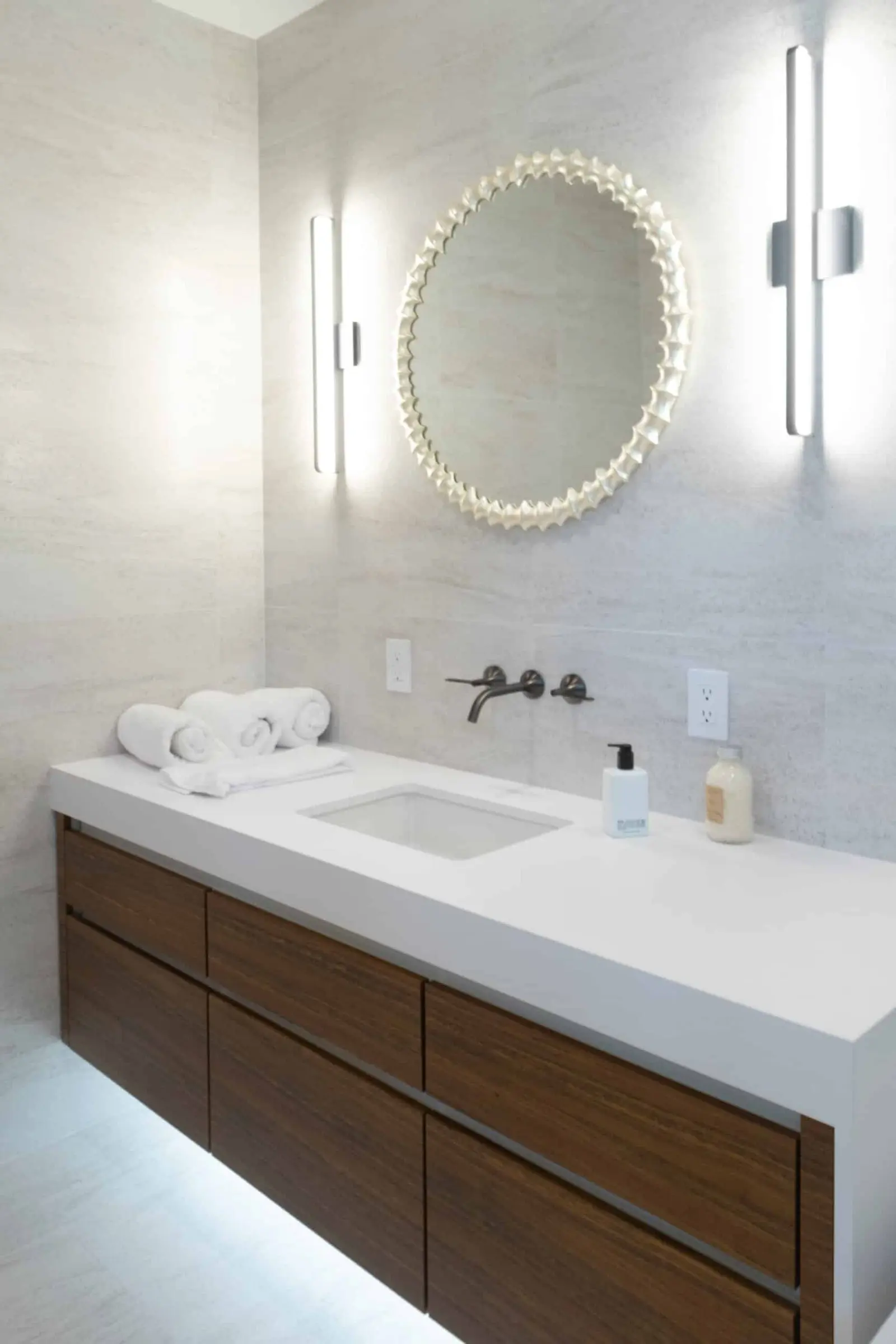 Modern Bathroom Interiors design with Lighting Design Planning | Karamia designs