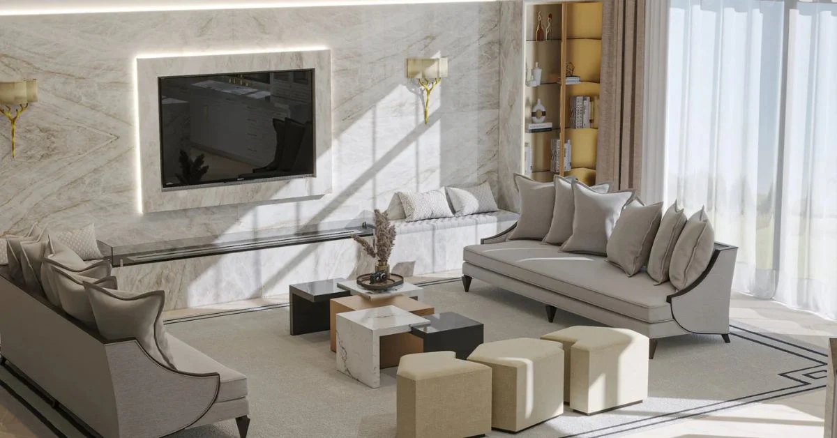 living room layout for entertaining | Karamia Designs
