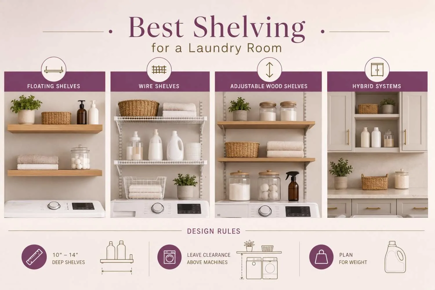 Type of Shelving for a Laundry Room | Karamia Designs