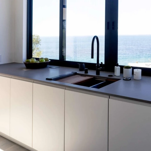 Kitchen pre area -Malibu style living - coastal chic