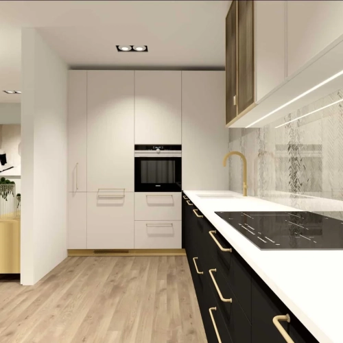 hotel style luxury apartment kitchen dining | Karamia Designs